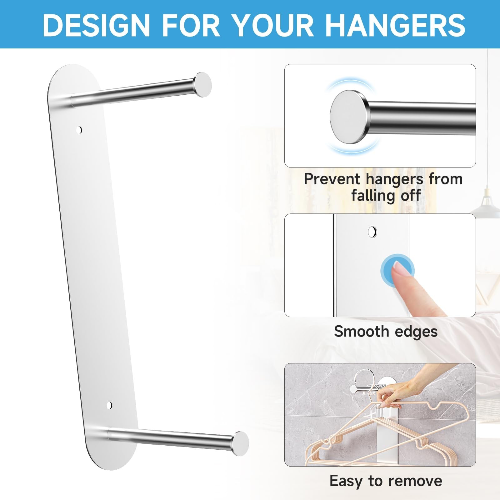Hanger Holder for Laundry Room, Wall Mounted Clothes Hanger Organizer Stacker…