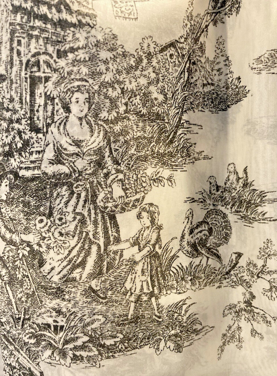 Waverly Black Toile Sheer Drapery Curtain Panel Garden Room French Country 60×84