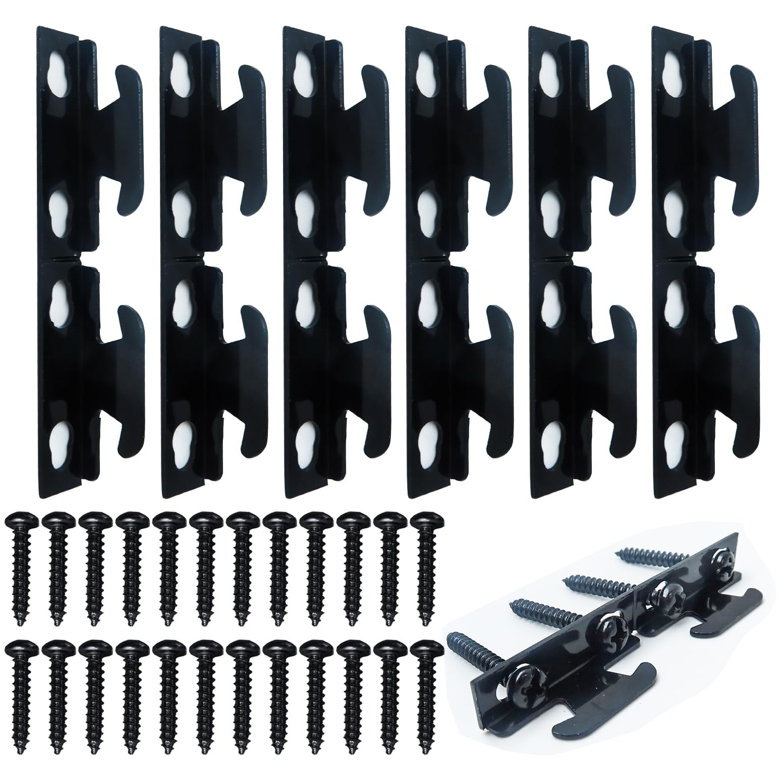 Curtain Rod Bracket 12 PCS Black Iron Wall Mount Hardware 6 Foot Holder