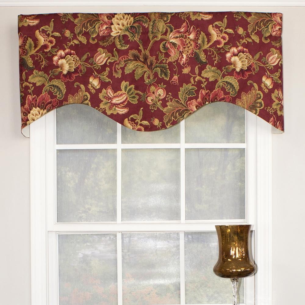 RLF Home Noblesse Cornice Premium Quality Valance Ruby 3 Rod Pocket 50W x 17L