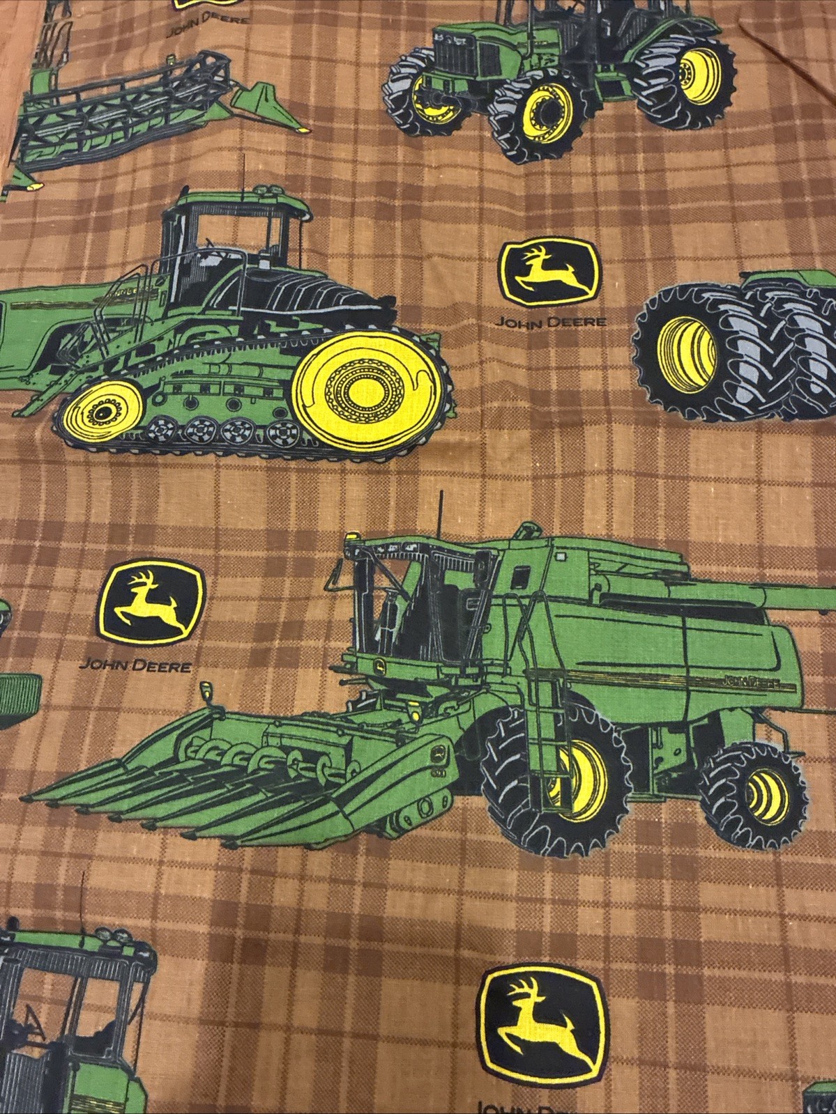 John Deere Curtain Panel Tie Back Set 40” X 66” 4pc Lot Green Brown Tractor NWOT