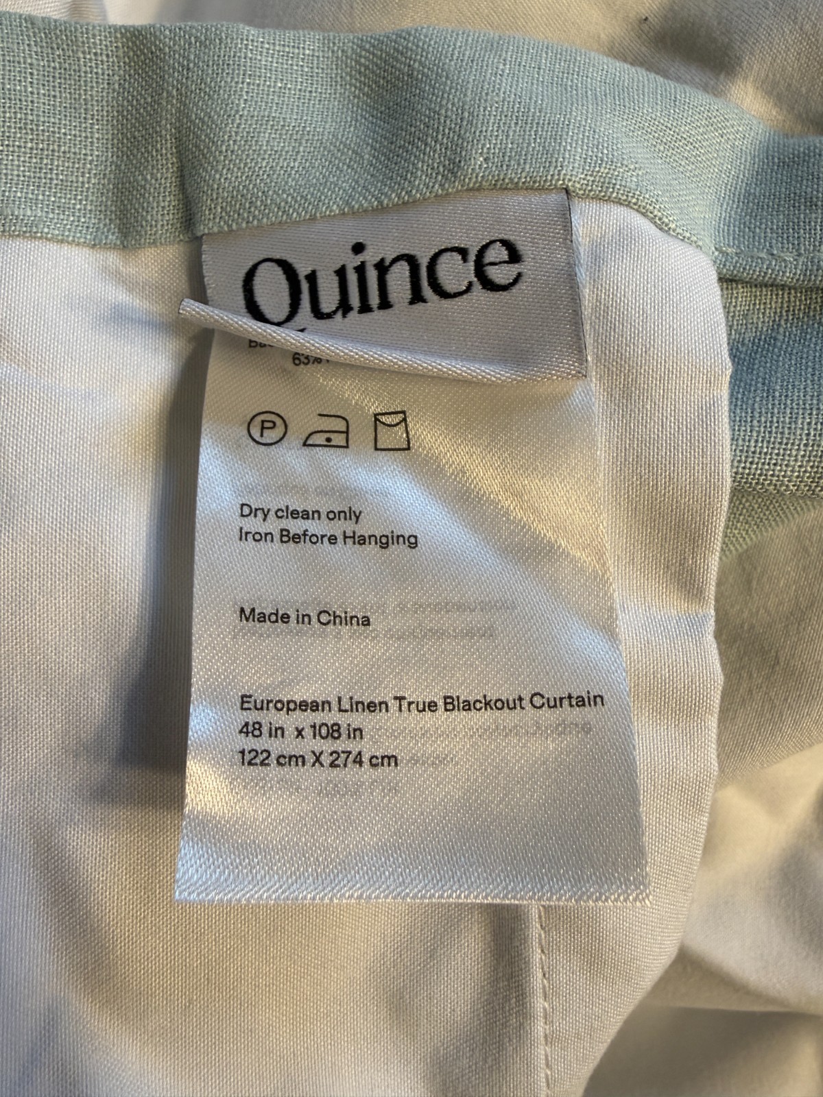 Quince European Linen True Blackout Curtain Panel 48×108 Chambray