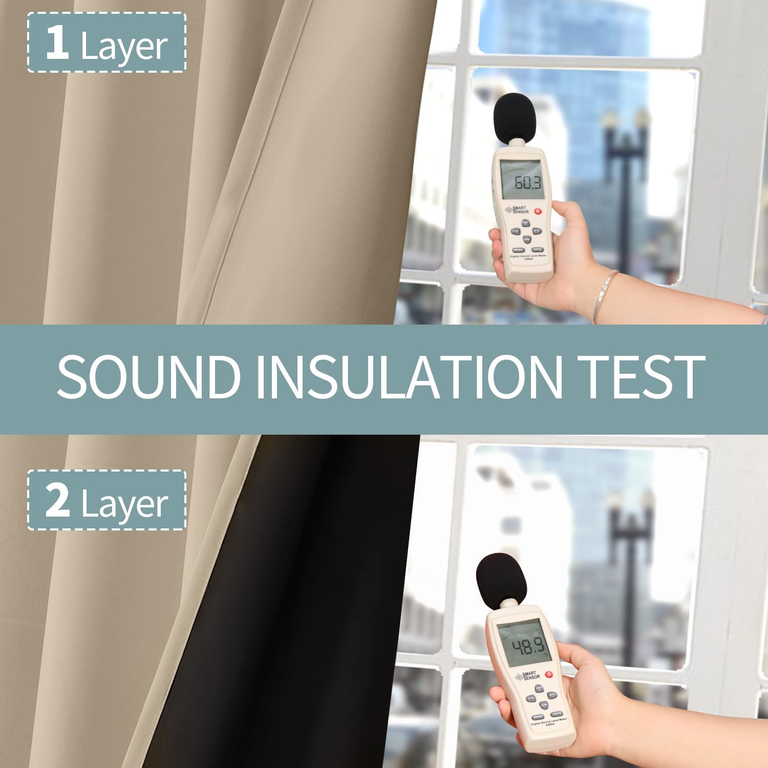 BGment Thermal Insulated 100 Blackout Curtains for Bedroom with Black Liner,