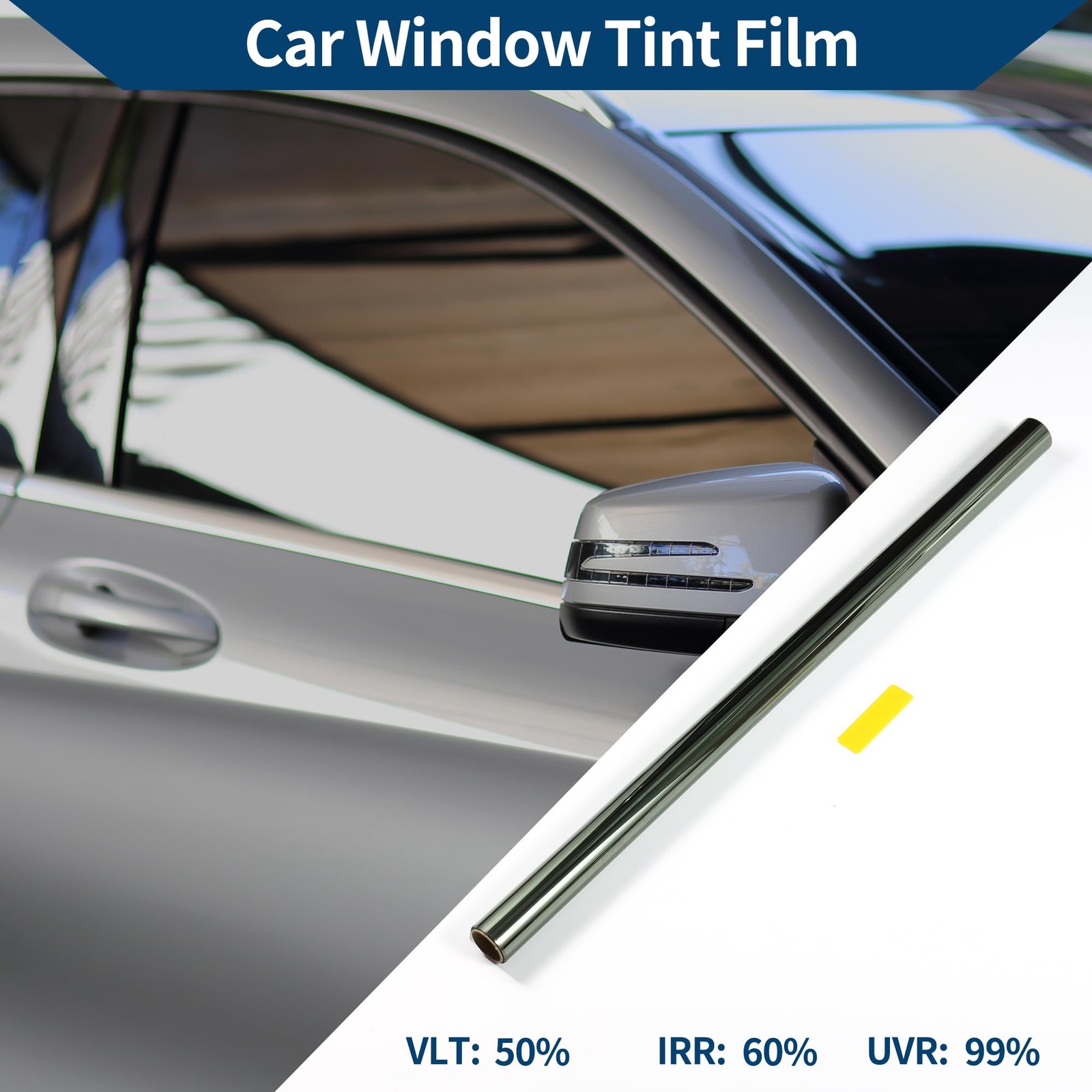 Car Window Tint Film Window Privacy Film Car Nano Ceramic PET 19.69 ft x 25.5…