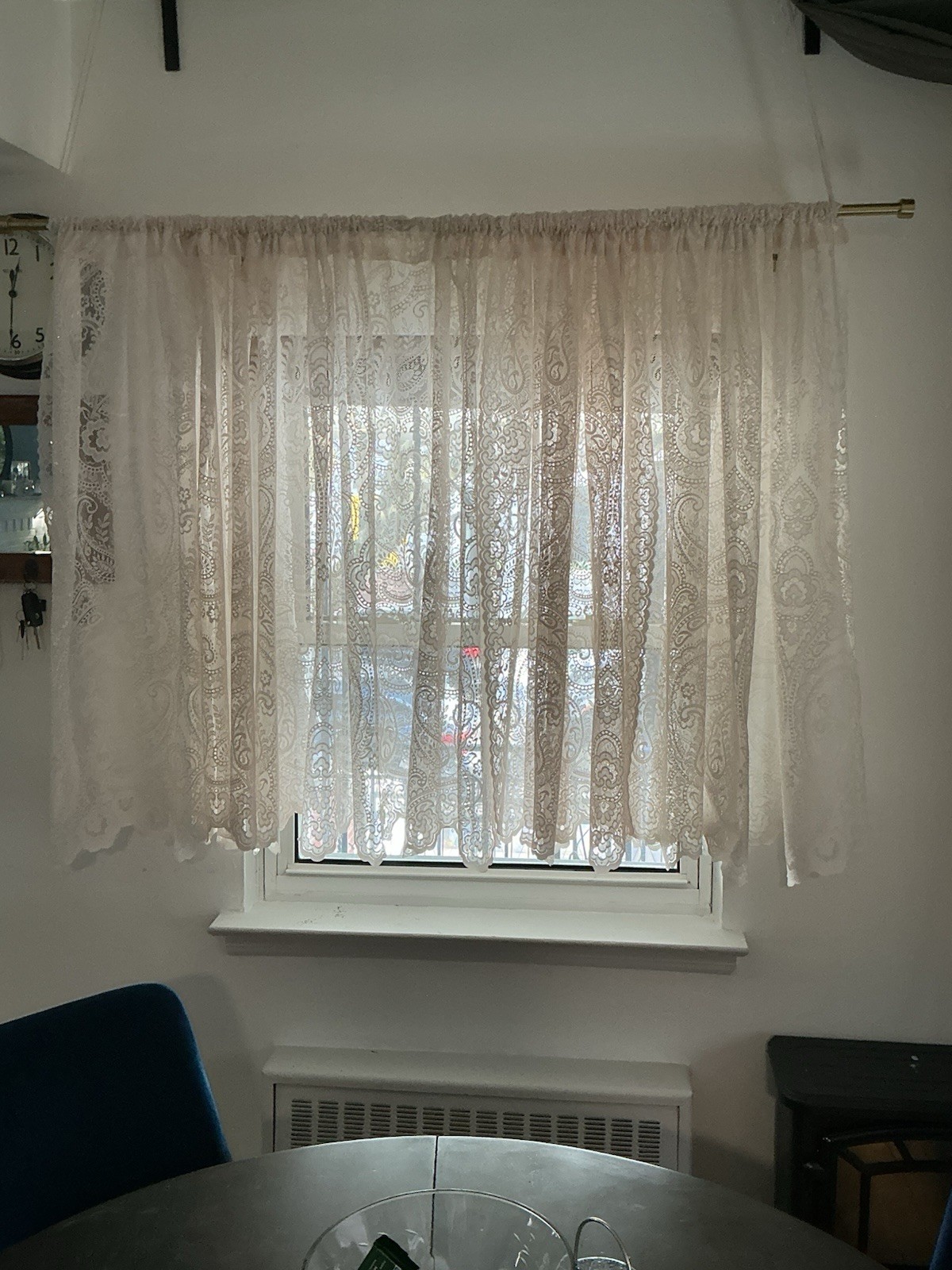 White(beige) Lace Curtins Panel From Home Collection Brand