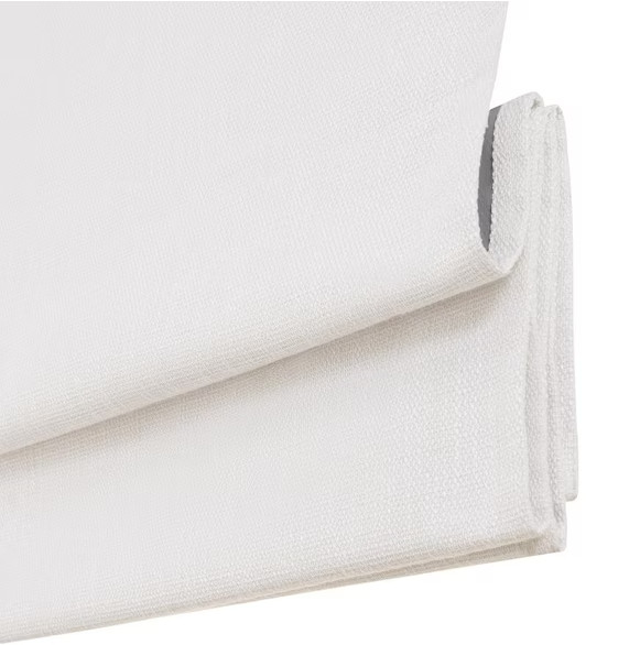 White Textured Solid Polyester 27 in. W x 64 in. L Blackout Cordless Roman Shade