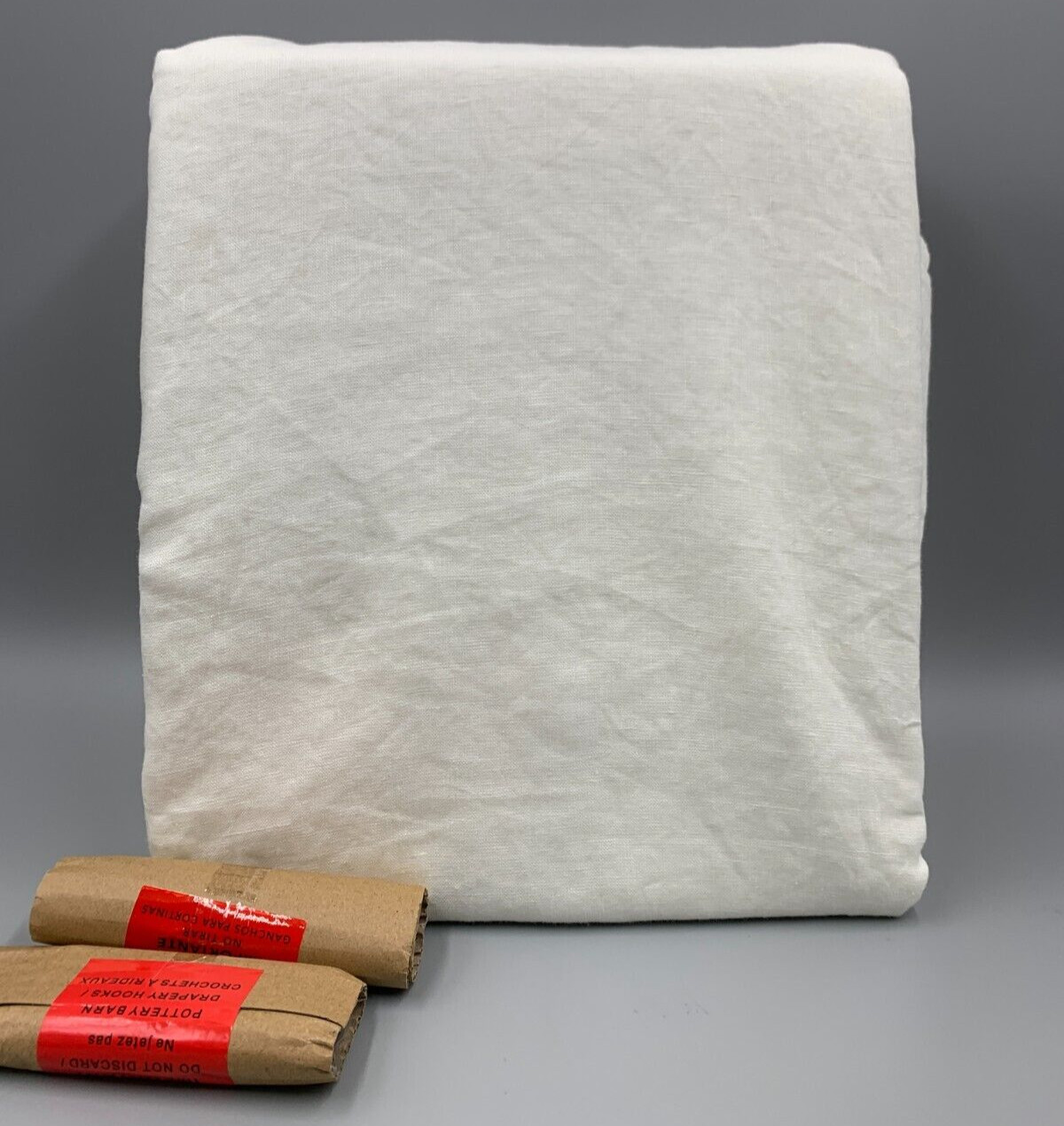 Pottery Barn Belgian Flax Linen Curtain Light Filtering Ivory 100 x 96″ #N59