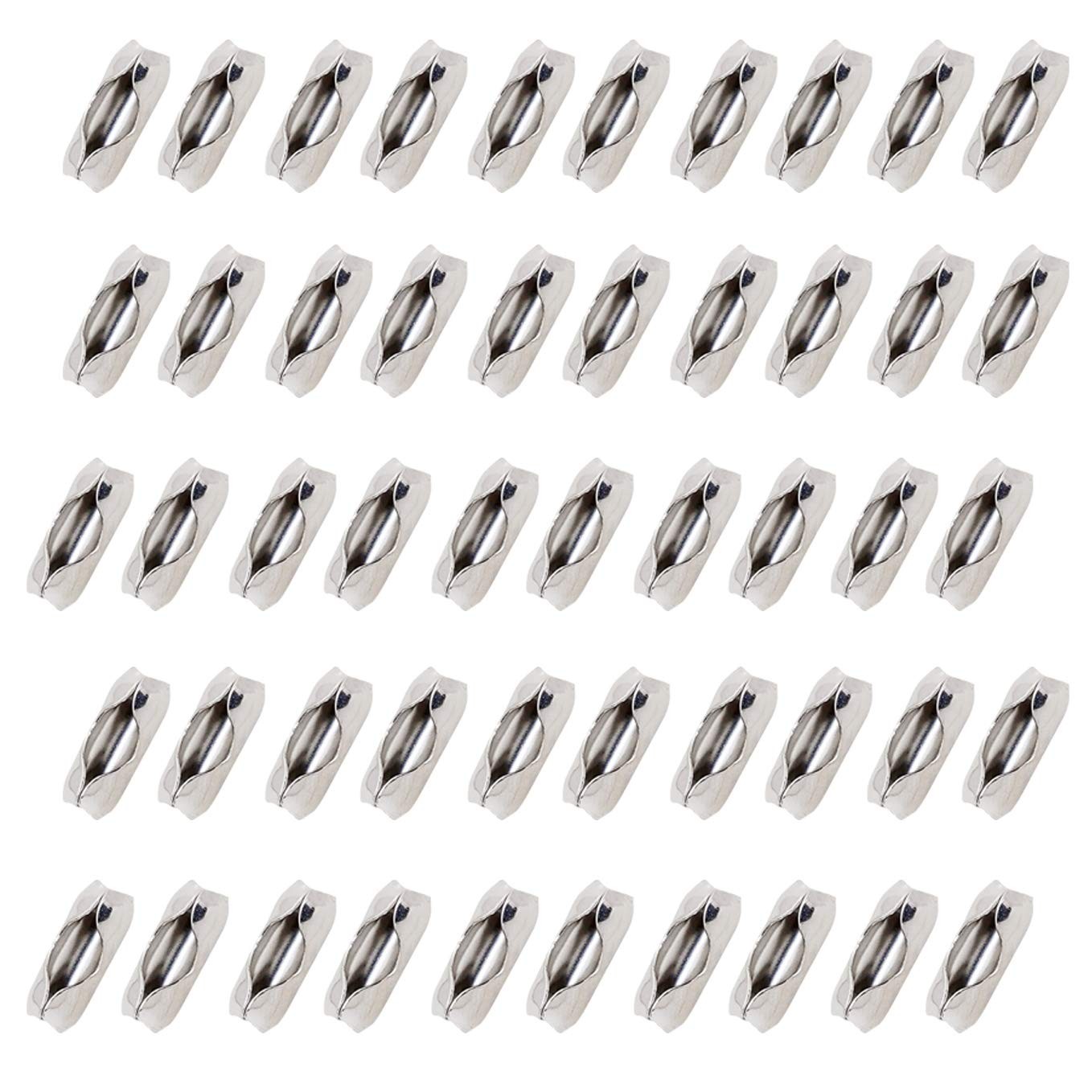 Ball Chain Connectors 10 “ 50 Pack Fits 4.5mm Bead Chains Stainless Steel Coupl