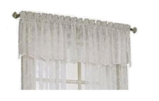Style Selections Embroidered Lace Valance Rod Pocket Polyester 54″ x17″