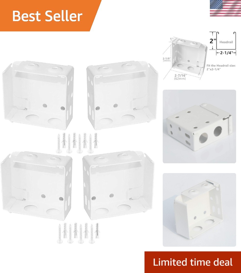 Versatile 4-Pack Window Blinds Brackets for Secure 2″ High Profile Mounting