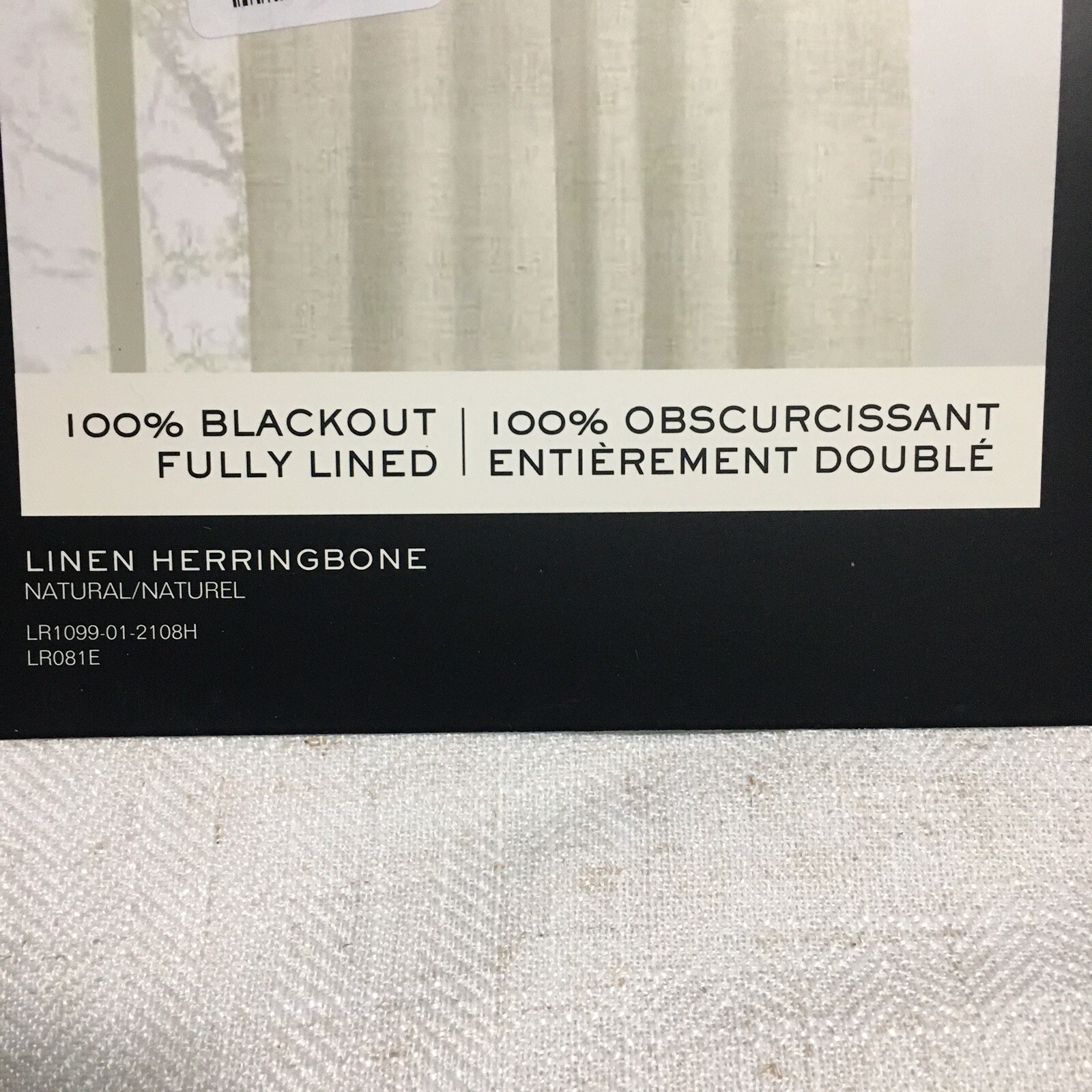 2pc Ralph Lauren Linen Herringbone Blackout Panel Window Curtains 52×108 Natural