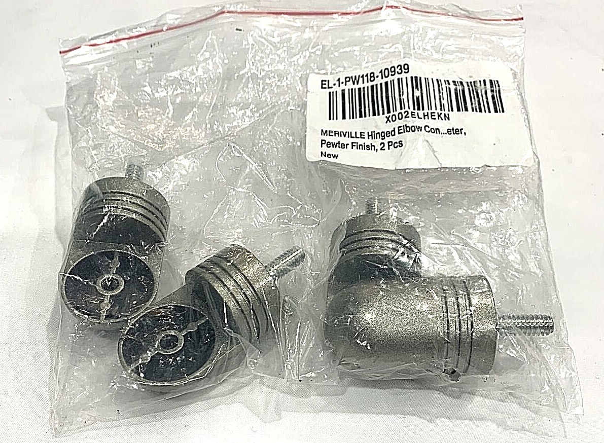 Pack of 1 – Meriville EL-1-PW118-10939 Hinged Elbow Connector, Pewter Finish