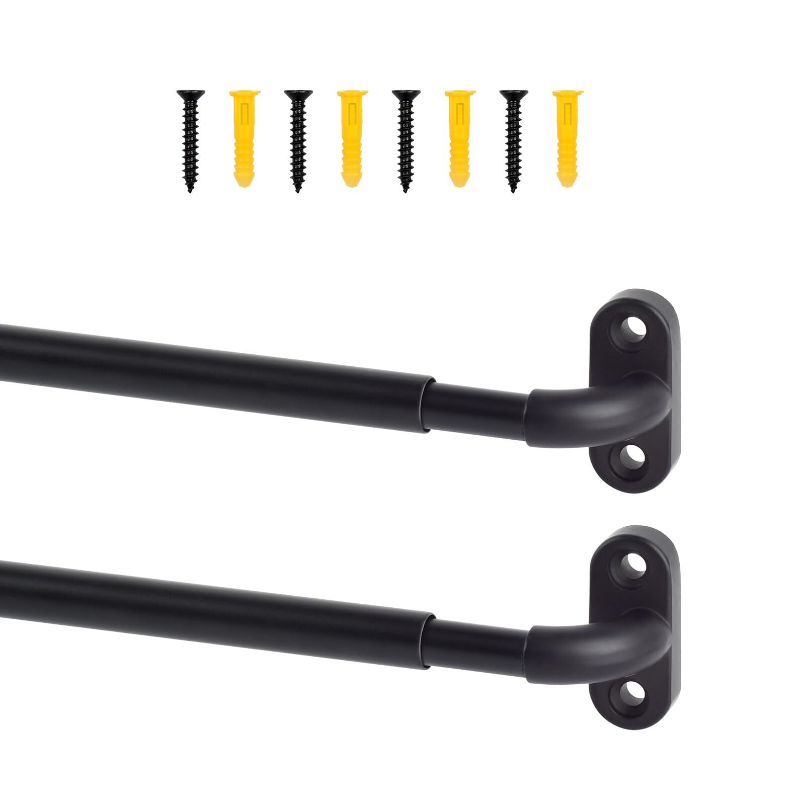 TYRON 2 Pack Screwed Sash Curtain Rod Adjustable 8-12 Inch 3/8 In. Diameter M…