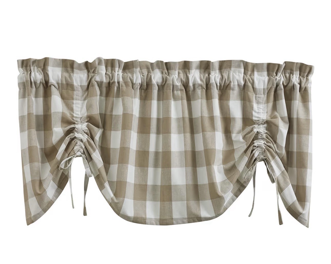 Park Designs Wicklow Check Lined Farmhouse Natural Valance NEW, 60X20