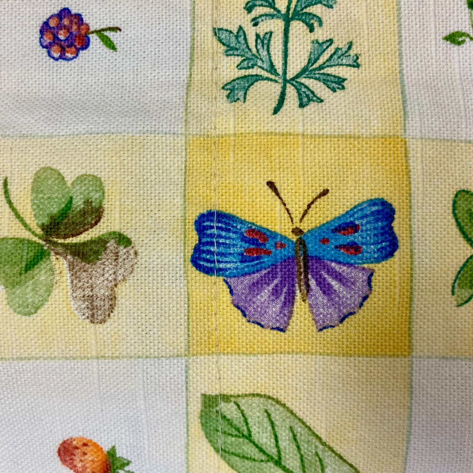 Waverly Valances Yellow Check with Pastel Floral Cottagecore