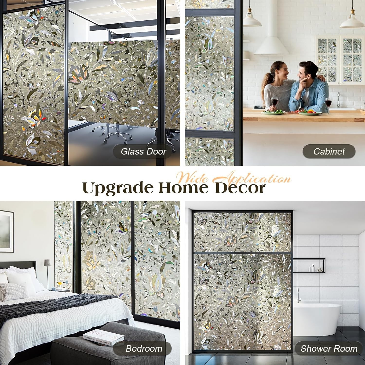 Window Privacy Film Decorative Stained Glass Static Clings Frosted Sticker Cover