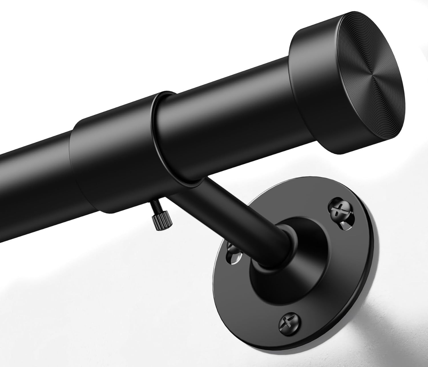 Heavy Duty Curtain Rod 32-150 Inch Black Adjustable Window Treatment Rods