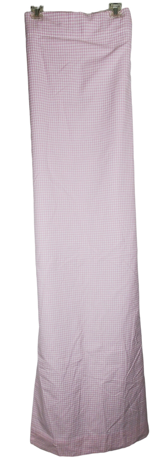 Pottery Barn Kids Pink White Gingham Plaid Checkered Curtain One Drape 44×63