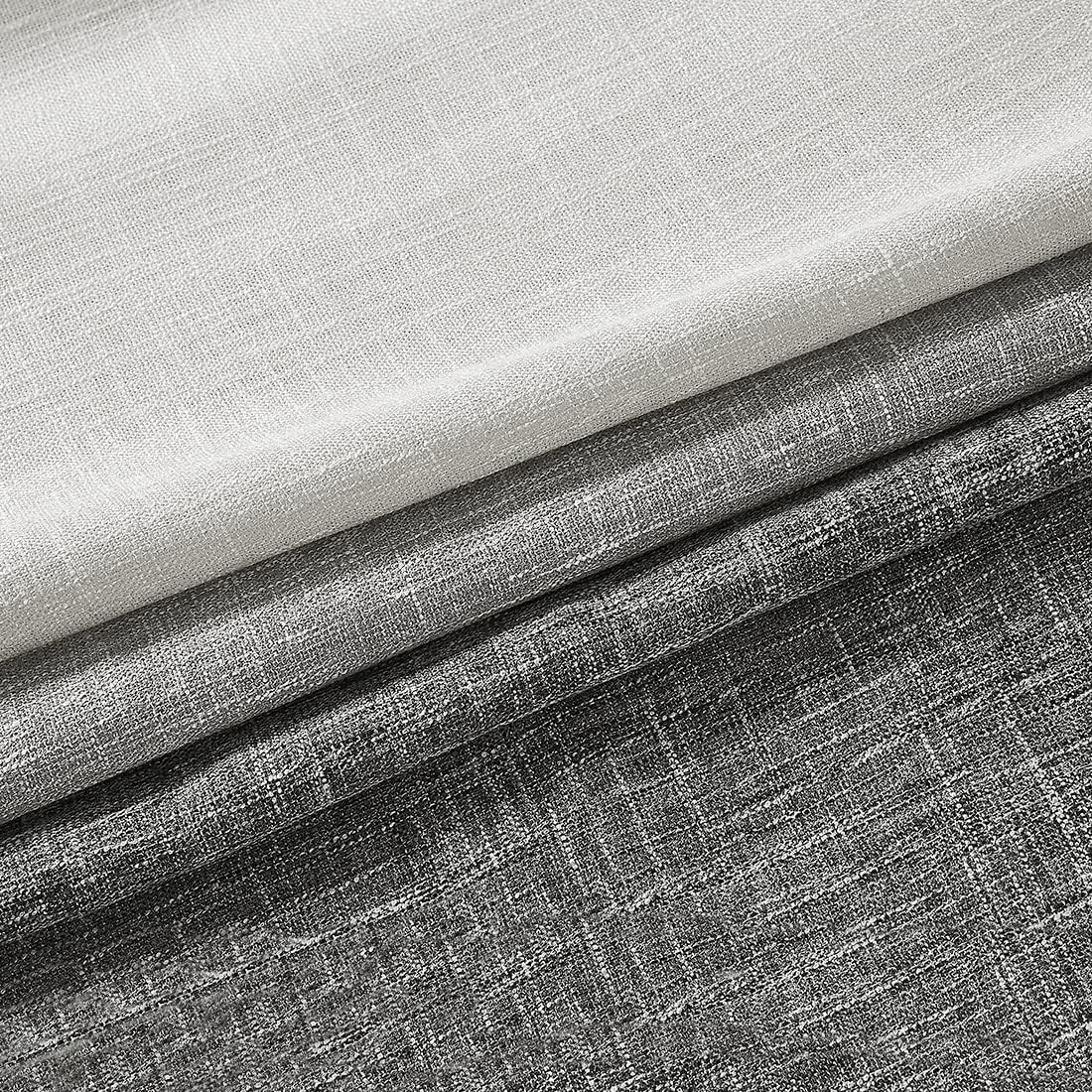 Ombre Window Curtain Panel Linen Gradient Print on Rayon Blend Fabric Drapery Tr