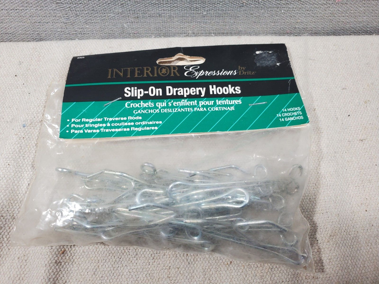 Dritz 3-Inch Slip On Drapery Hooks 14 Hooks per Bag