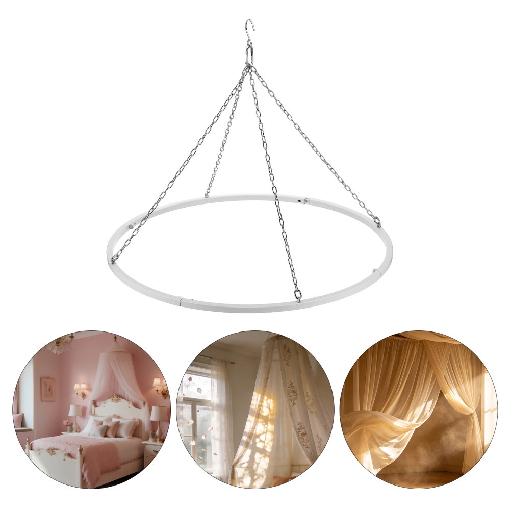 Hoop Ceiling Drapes Hanging Kit for Wedding – 23.62” Stainless Steel Canopy