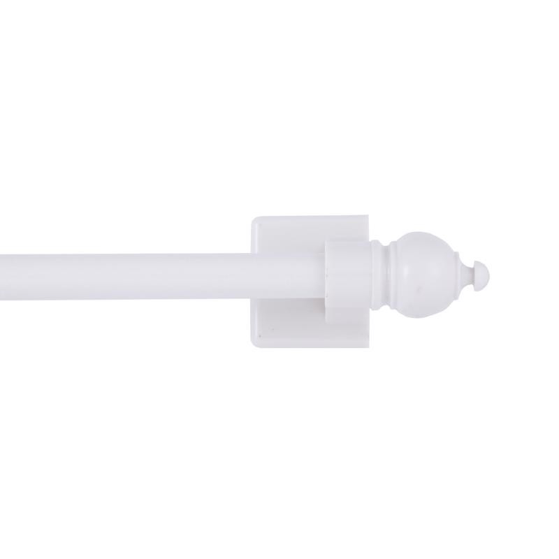 Kenney KN40344 White Metal Adjustable Heavy-Duty Magnet Cafe Rod 16 to 28 L in.