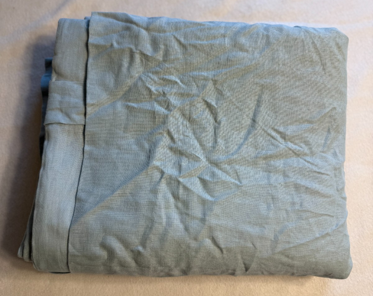 Quince European Linen True Blackout Curtain Panel 48×108 Chambray