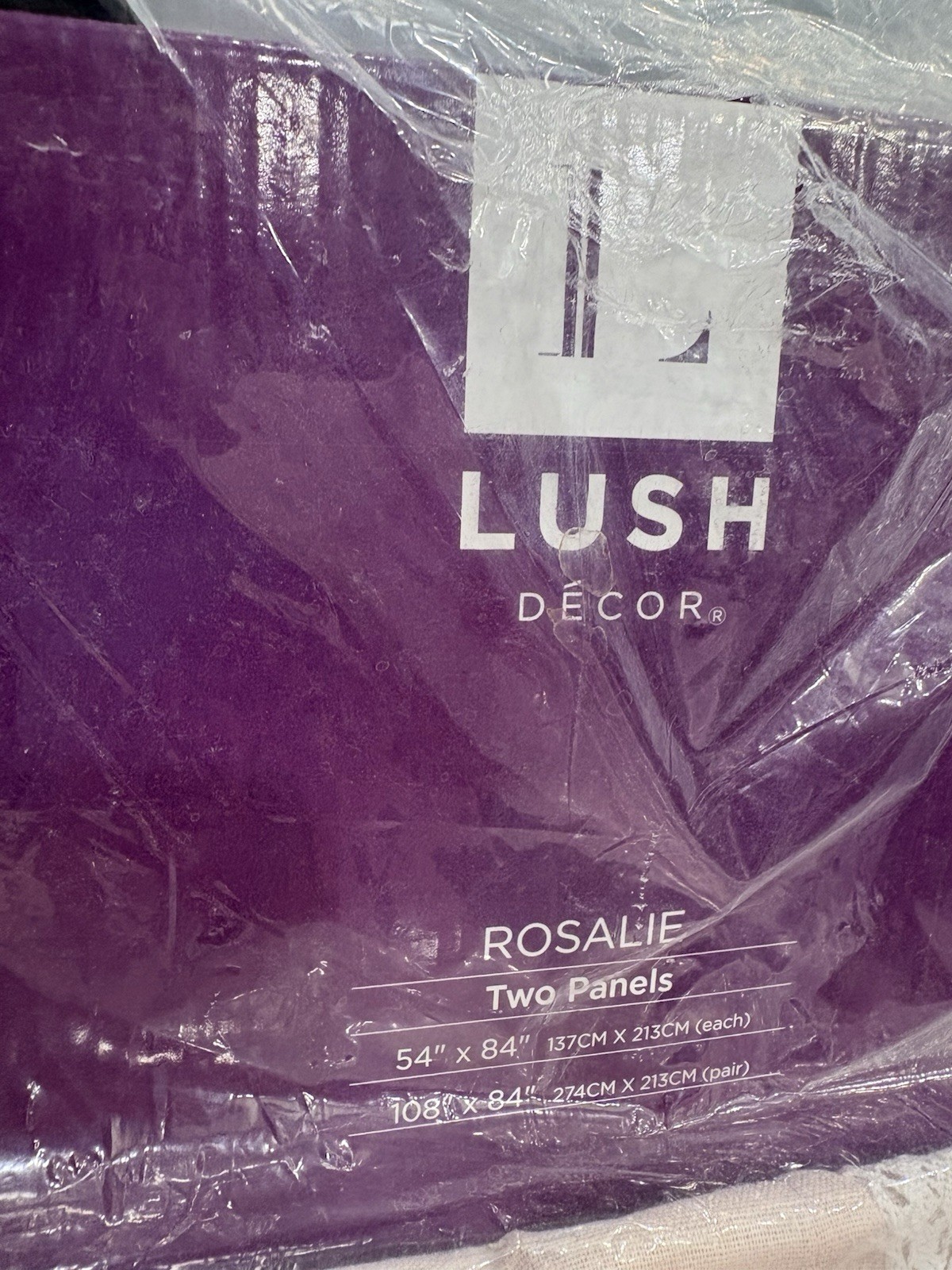 Lush Decor – Rosalie Window Curtains 2 Panels Pink Lace Trim (54×84 each) NEW
