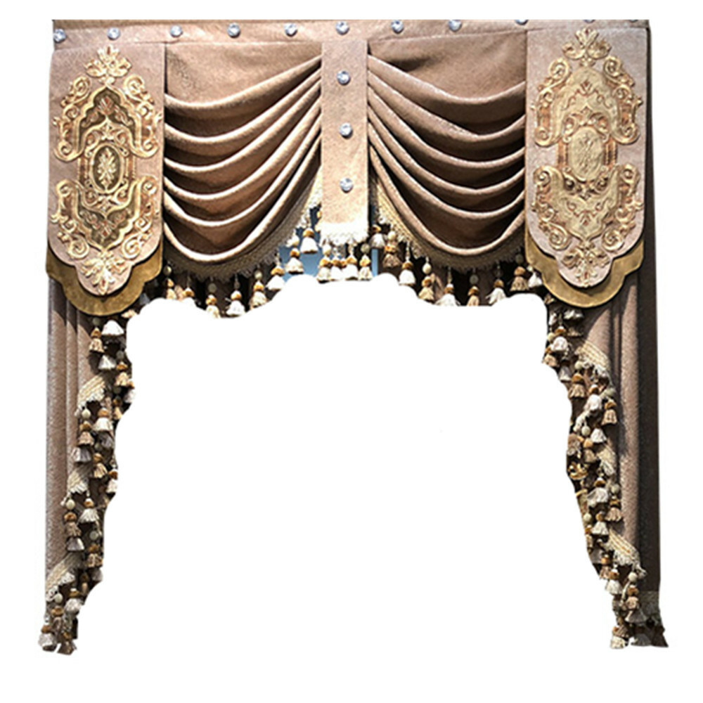 Luxury European Curtains Floral Embroidered Semi Blackout Curtain Drape 1 Panel