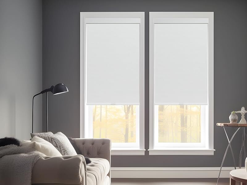 Luxury Cordless Free Stop White Jacquard Blackout Roller Shades with Valance