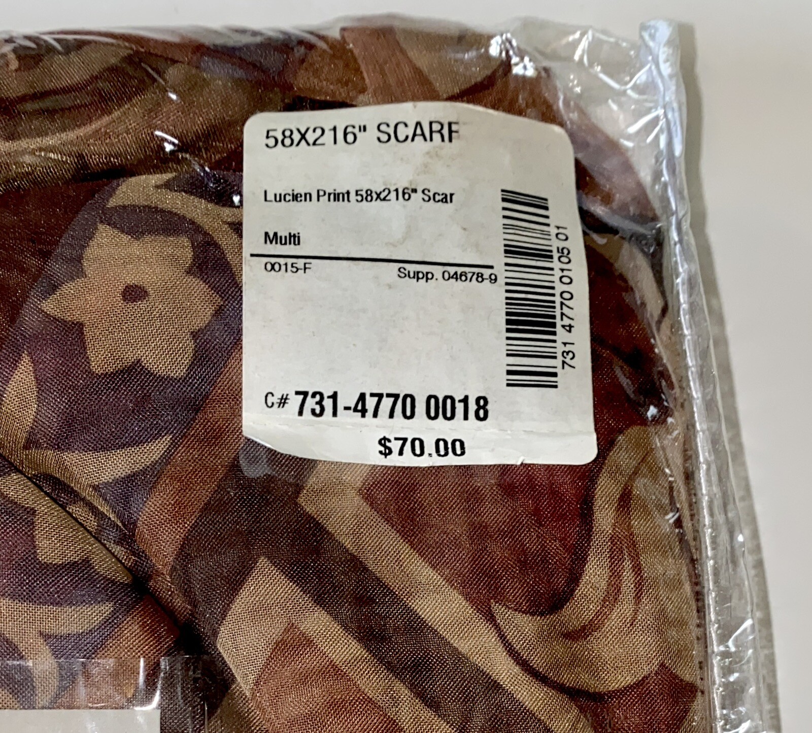 JC Penny Home Collection Set (2) Sheer Scarf Valance Lucien Print 58” X 216” NEW