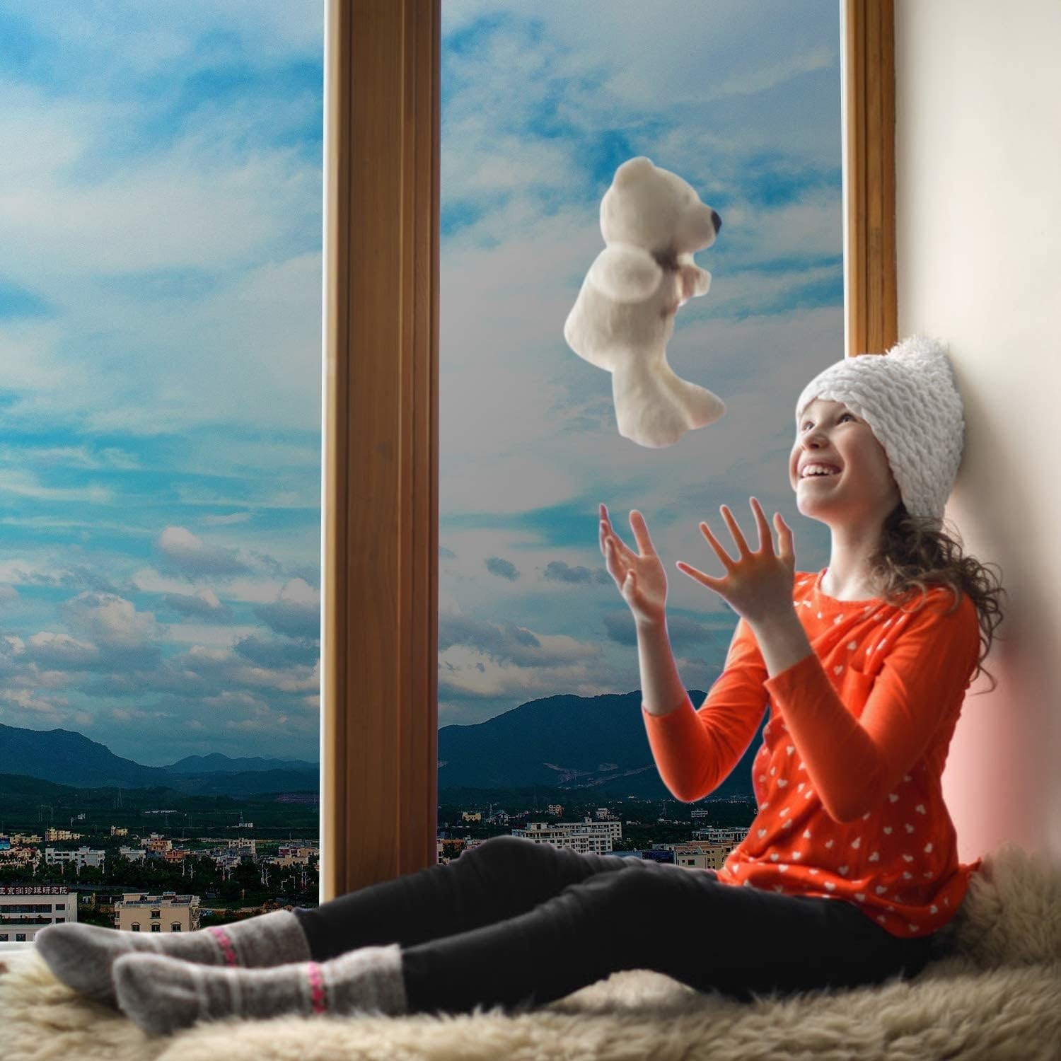 One Way Window Privacy Film 17.5×78 Inches UV Block Static Cling Silver