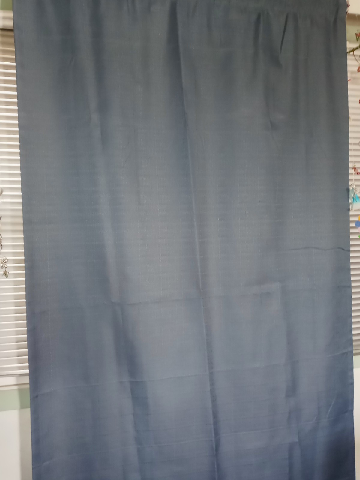 Unbranded Gray/Blue Room Darkening Curtains 2 Panels RN#105021 Rod Pocket 13