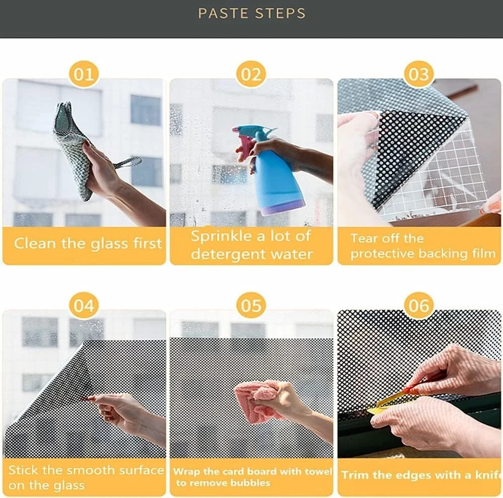 Oneway Perforated Black Vinyl Privacy Window Film Electrostatic Adhesive Glass