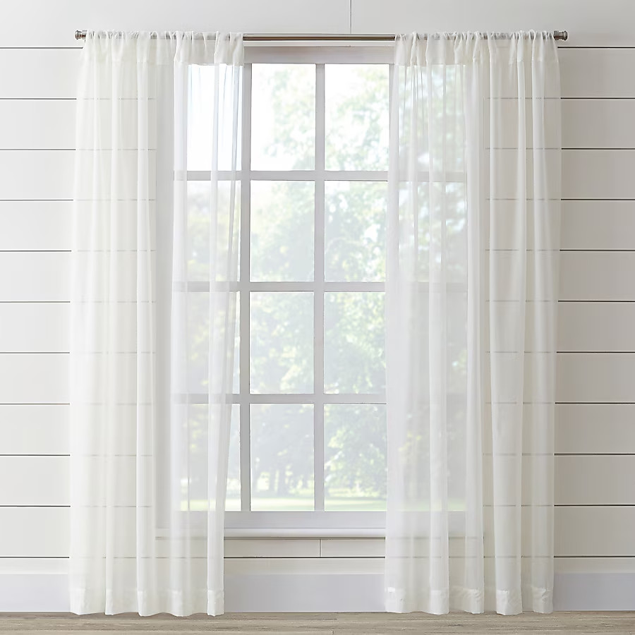STYLE SELECTIONS 59″ X 84″ Eggshell Sheer Rod Pocket Single Curtain Panel – NEW!