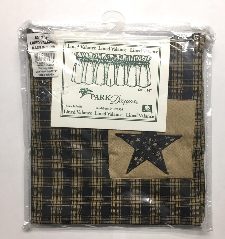 PD Sturbridge Black Lined Patch Valance