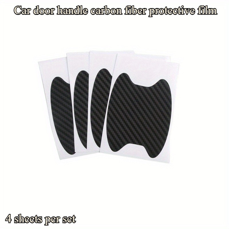 Set of 4 Universal Carbon Fiber Protectors for Car Door Handles – Adhesive Film