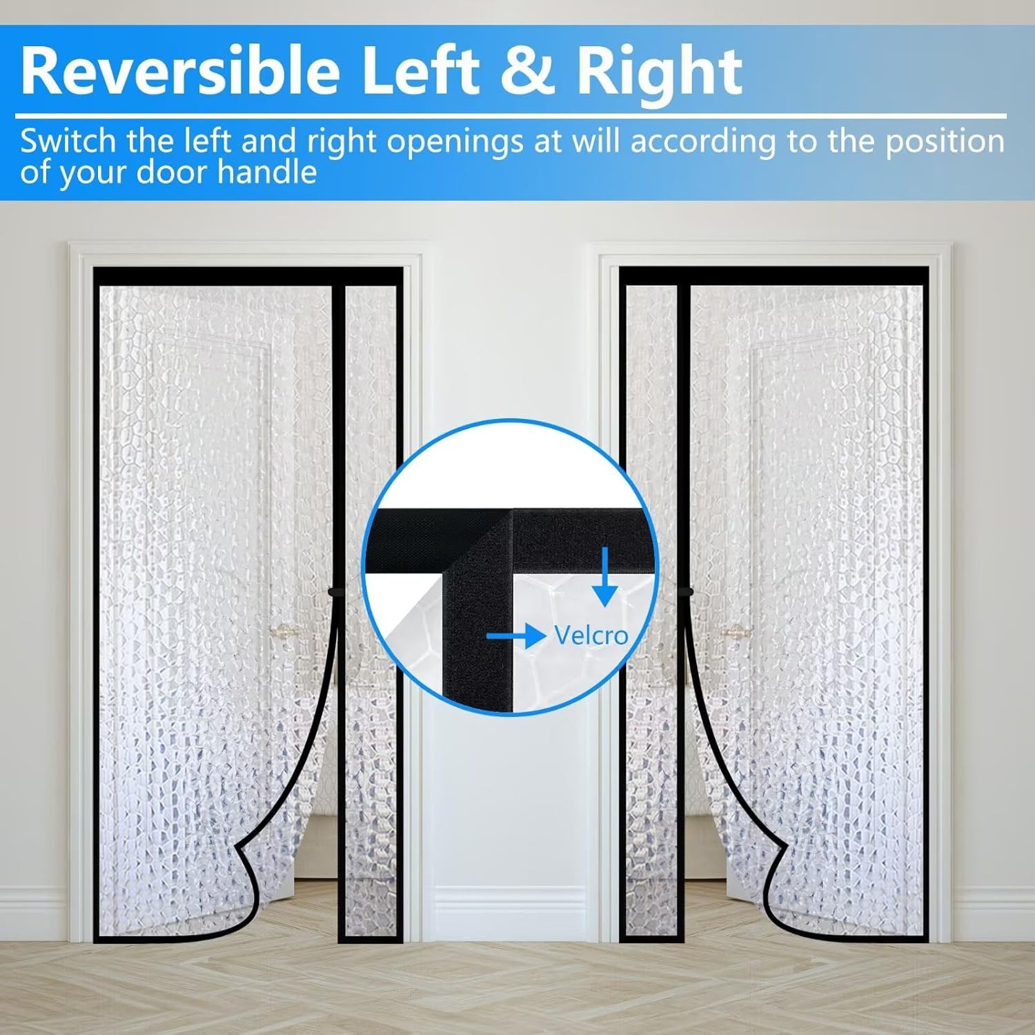 Magnetic Thermal Insulated Door Curtain,Waterproof EVA Door Cover,Left Right