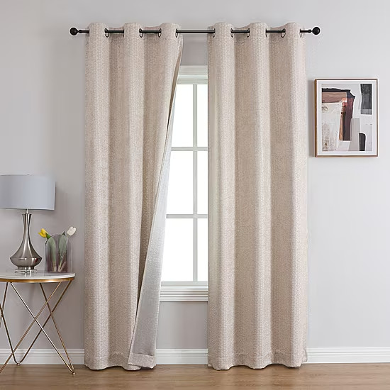 Callisto Grommet Top Blackout Set of 2 Curtain Panel 76×84″