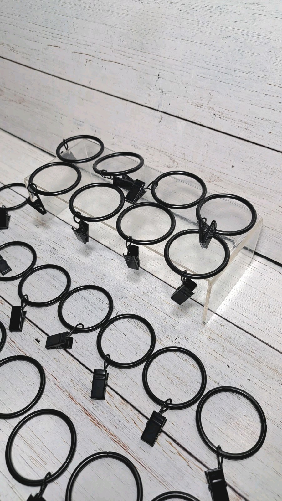 40 Pack Metal Curtain Rings with Clips Drapery Clips Hooks, Decorative Curtain