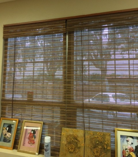 Bamboo Blinds, Light Filtering Corded Pull-Up Roman Shades