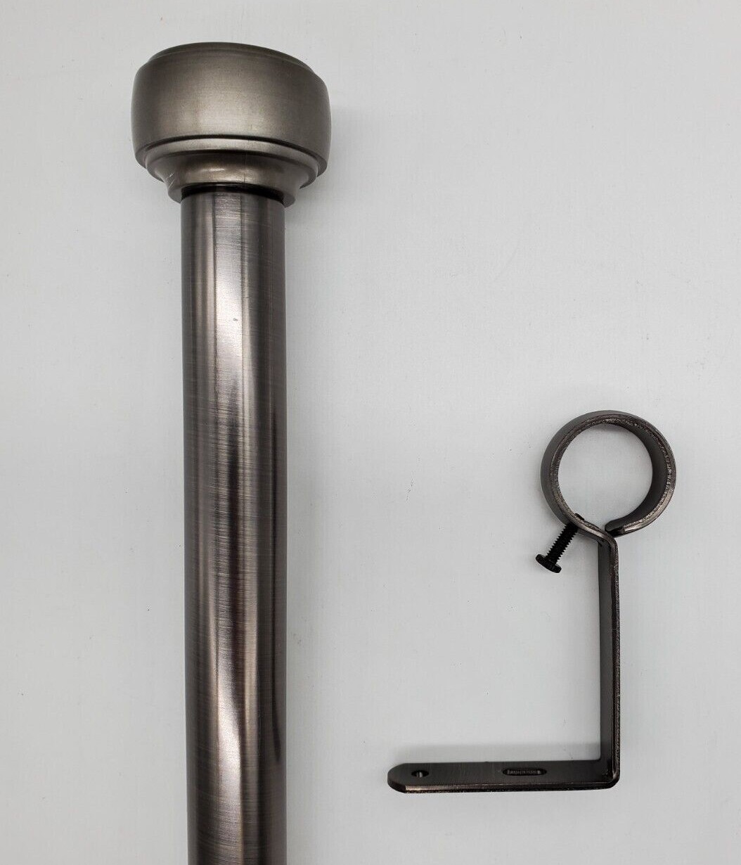 Capta 1″ Adjustable Curtain Rod – Pewter, 36″ – 72″
