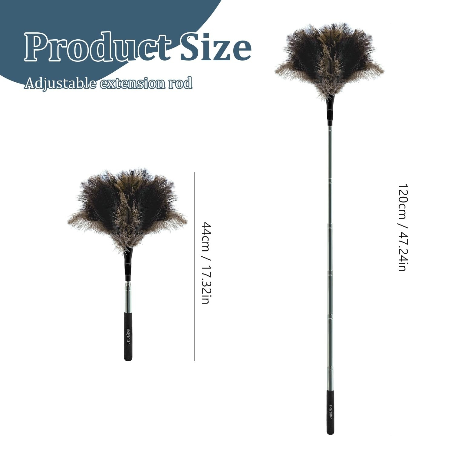 47in Extendable Feather Duster Soft Long Handle for Ceiling Fans Blinds Dust