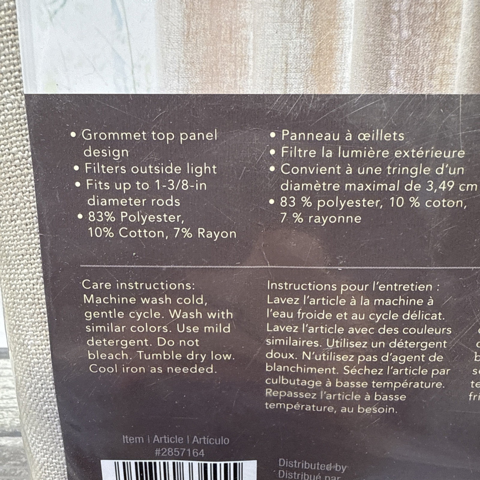 allen + roth Grey Light Filtering Grommet 1 Panel Curtain 52-in x 84-in New