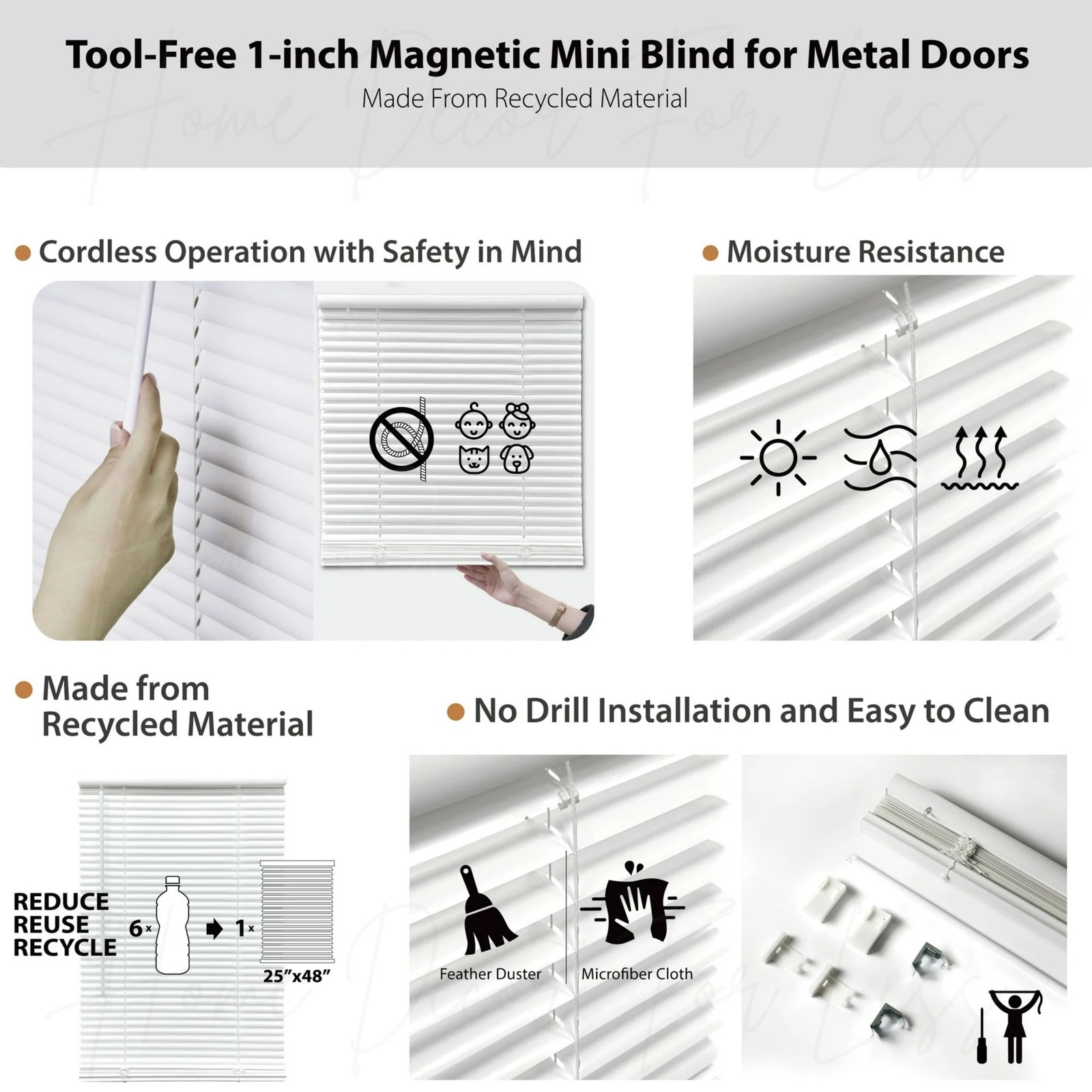 Magnetic Blind For Steel Door Window Vinyl Curtain Magnet Shade 25×40 or 25×68