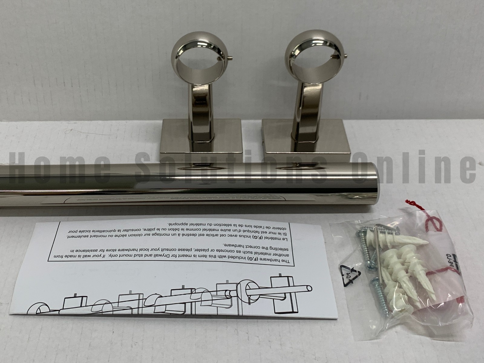 Pottery Barn Standard Curtain Rod Bracket Polished Nickel 1.25″ 28-48 #R6010