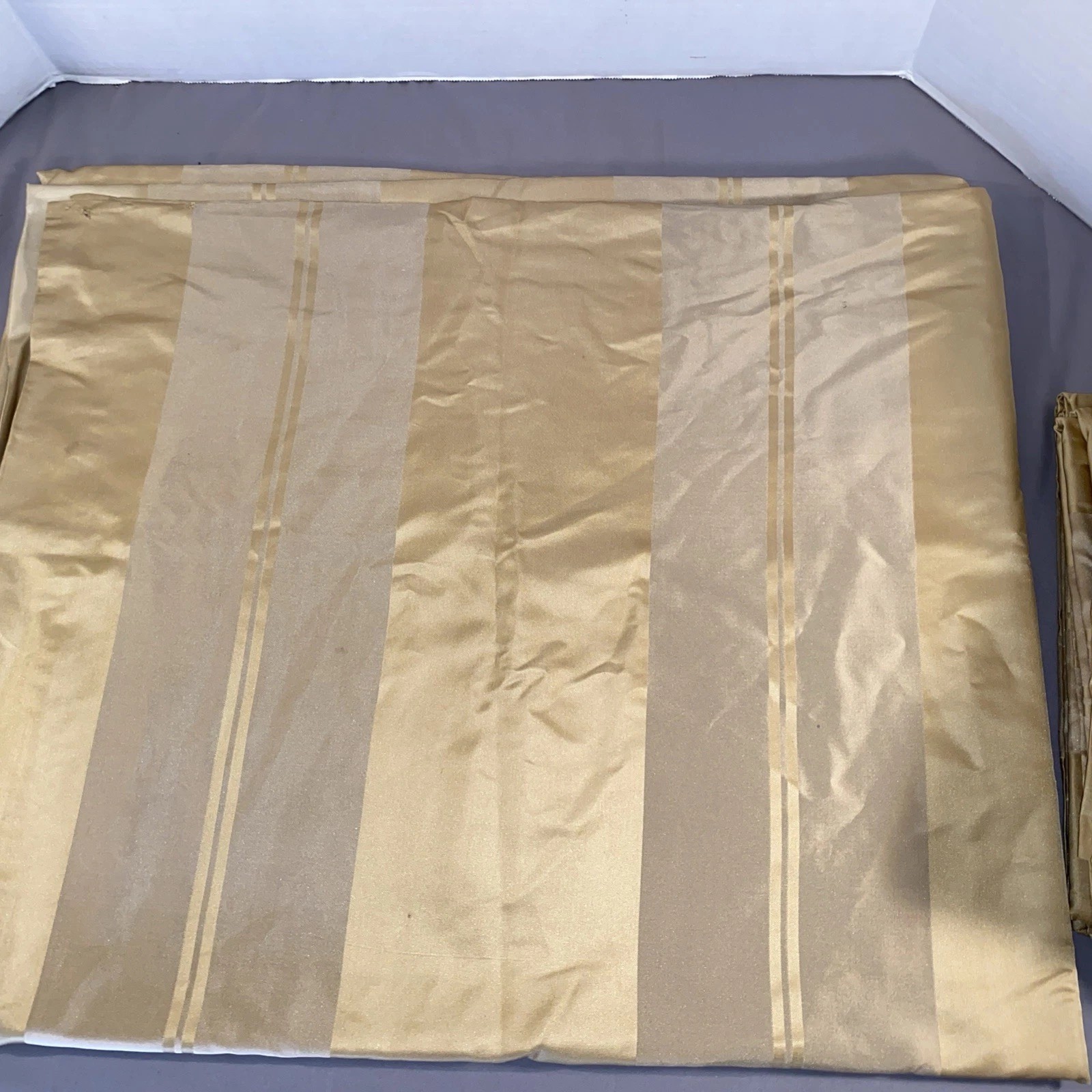 6 Panels Restoration Hardware Gold 100% INDIA SILK Curtains Drapes 51X84” Lined