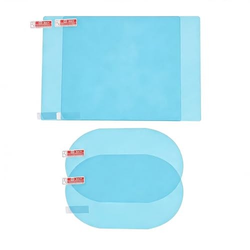 4Pcs Transparent Oval Car Rearview Mirror Waterproof Films Rectangular