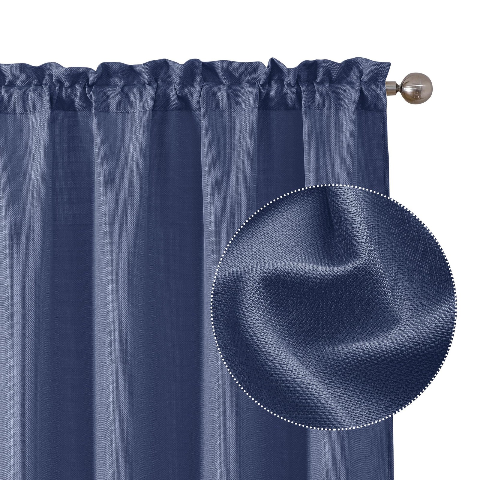 Chyhomenyc Bennet Blue Curtains 54 Inch Length 30″W x 54″L (Pack of 2),