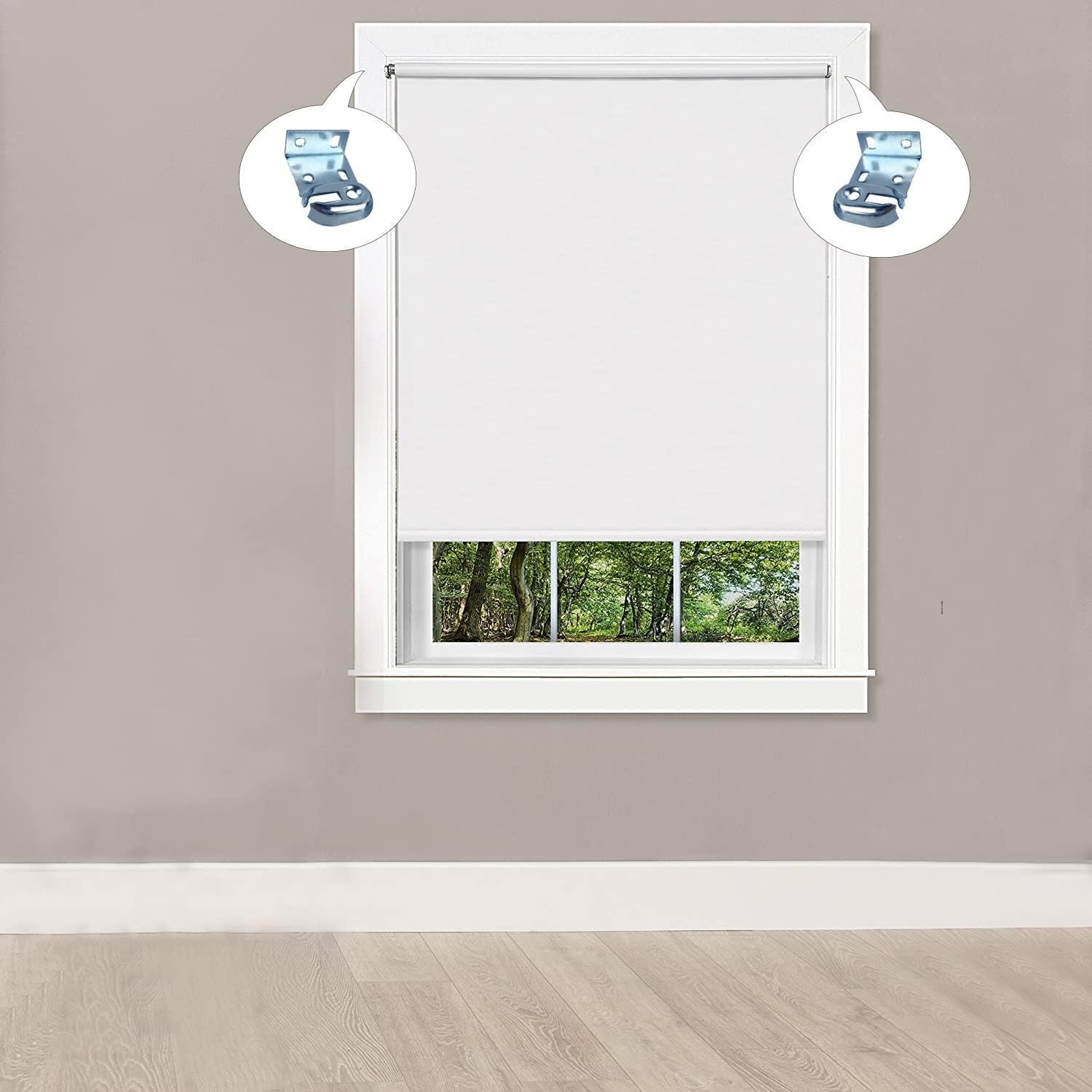 2 PCS Zinc Roller Window Shade Inside Outside Mount Bracket Curtain Holder